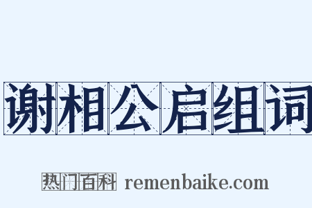 谢相公启组词是什么意思的图片